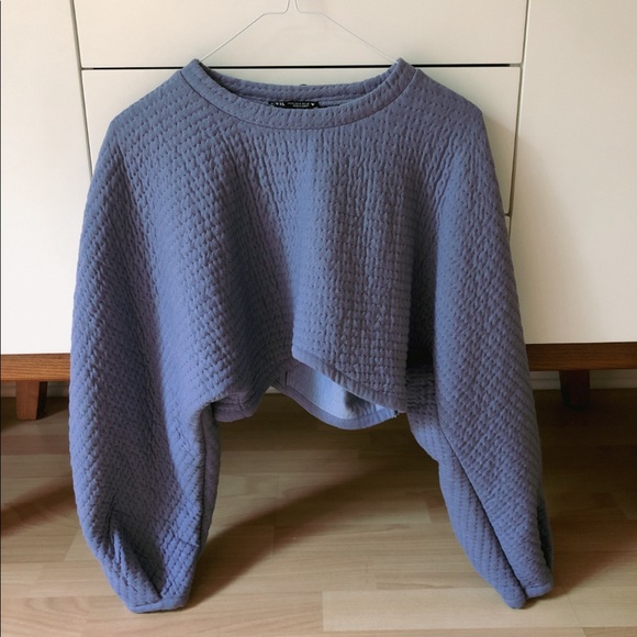 ZARA cropped blue light sweater - Picture 2 of 3
